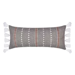 Black Pieced Applique Tassel Pillow - Levtex Home