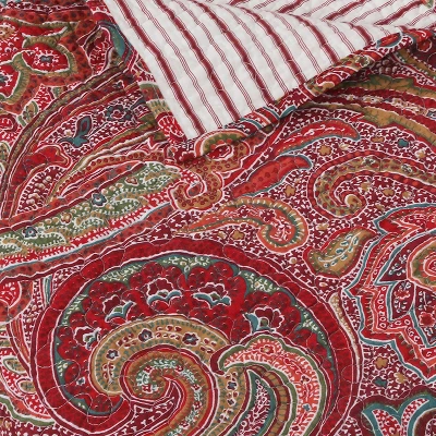 Spruce Red Quilted Throw - Levtex Home - Image 2