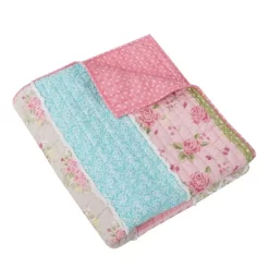 Vintage Garden Pink Throw - One Quilted Throw - Levtex Home
