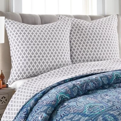 Bellamy Teal Standard Sham Set - Two Standard Shams - Levtex Home