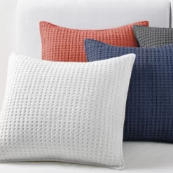Mills Waffle Charcoal Square Pillow - Levtex Home