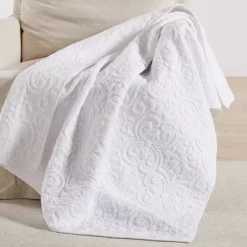 Sherbourne White Throw - One Quilted Throw - Birch Hill By Levtex Home
