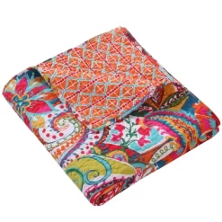 Rhapsody Quilted Throw - Multicolor - Levtex Home