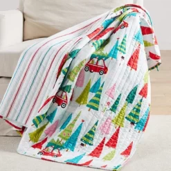 Merry & Bright Holly Jolly Holiday Quilted Throw - Levtex Home