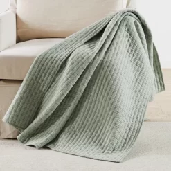 Cross Stitch Desert Sage Quilted Throw- Levtex Home