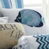 Camps Bay Decorative Blue Fish Pillow - Levtex Home