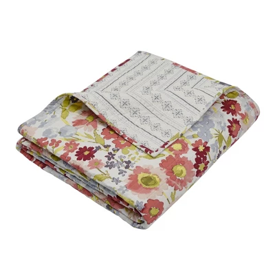 Josephina Floral Quilted Throw - Levtex Home - Image 2