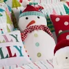 Merry & Bright Holly Jolly Snowman Pillow - By Levtex Home