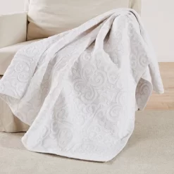 Sherbourne Taupe Stitch Quilted Throw - Levtex Home