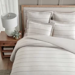 Leo Stripe Black Euro Sham Set Of 2 - Levtex Home