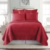 Cross Stitch Red Solid Euro Sham Set Of 2 - One Euro Sham Red - Levtex Home