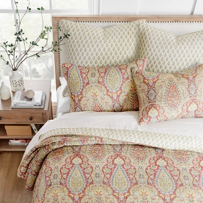 Emel Red Euro Sham Set Of 2 - Levtex Home - Image 2