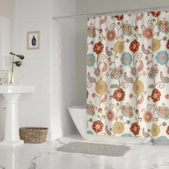 Ashbury Spring Floral Lined Shower Curtain With Grommets - Levtex Home