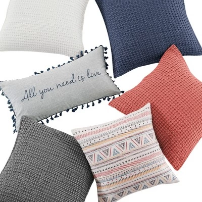 Mills Waffle Adobe Square Pillow - Levtex Home - Image 3