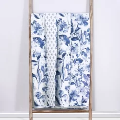 Linnea Blue Floral Quilted Throw - Levtex Home