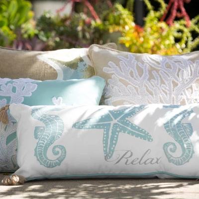 Blue Bay Seahorse Relax Decorative Pillow - Levtex Home - Image 2