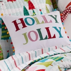 Merry & Bright Holly Jolly HolJol Pillow - By Levtex Home