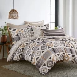 Santa Fe Duvet Set - Grey, Cream & Tan - Levtex Home