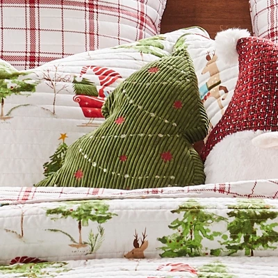 Gnome Forest 3D Tree Pillow - Levtex - Merry & Bright