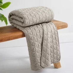 Rowan Tan Quilted Throw - Levtex Home