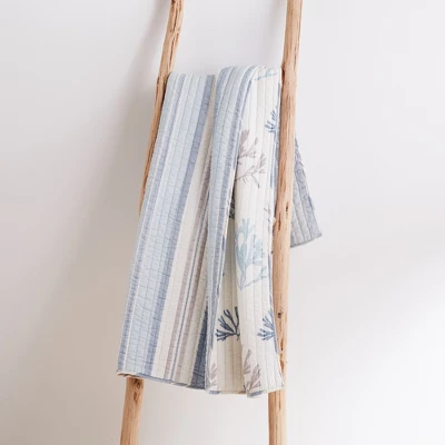 Ipanema Coastal Stripe Quilted Throw - Levtex Home - Image 2