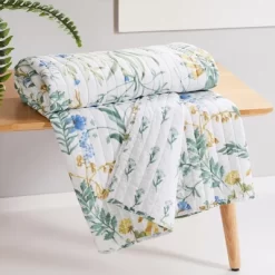 Apolonia Botanical Floral Quilted Throw - Villa Lugano By Levtex Home