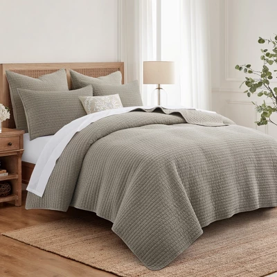 Eyelet Taupe Euro Sham Set Of 2 - Levtex Home - Image 2