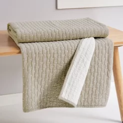 Cross Stitch Haze Throw - One Quilted Throw - Levtex Home
