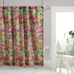 Basel Floral Lined Shower Curtain With Grommets - Levtex Home